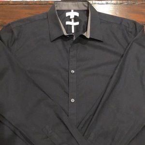 Men’s Calvin Klein Button Down Long Sleeve Black Shirt